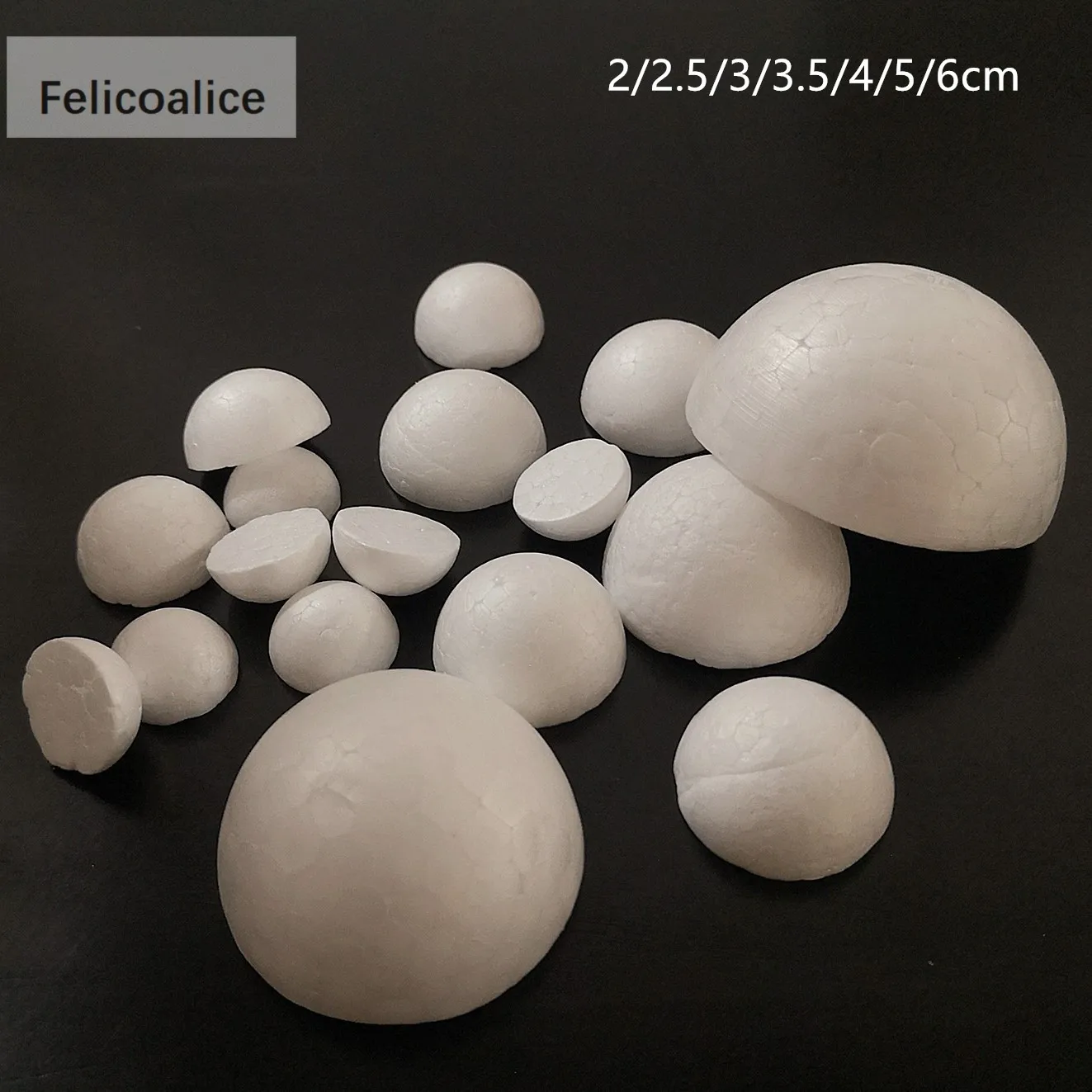 thumbnail image 1 of Bolas de espuma de poliestireno macizo, esferas redondas, manualidades de modelado, decoración navideña para bodas, 2/2,5/3/3,5/4/5/6 cm, 1 of 5