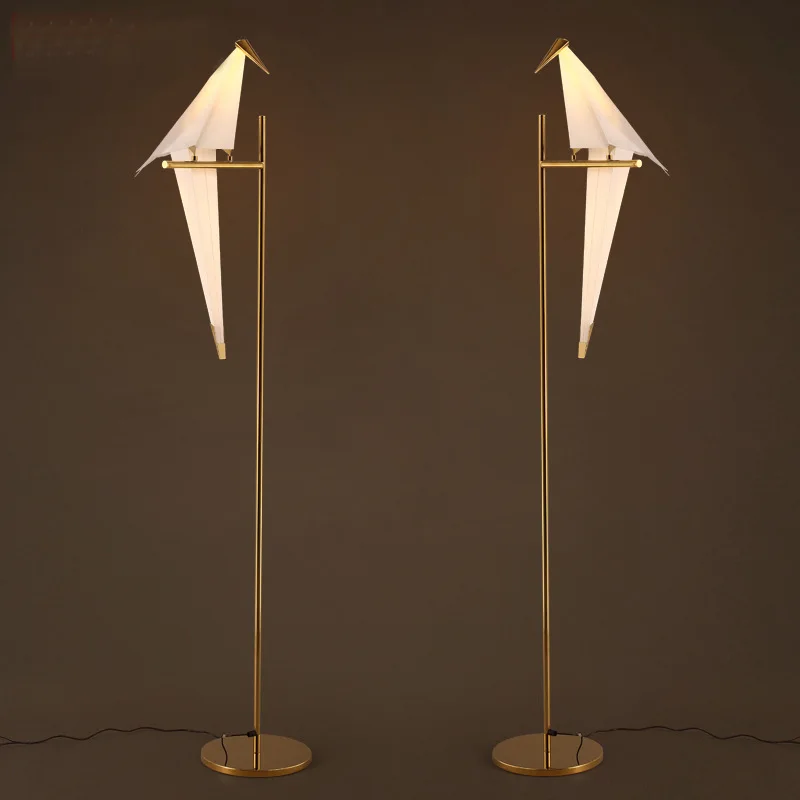 Bird Paper Floor Lamp Bedroom Studio Living Room Lamp Stand Origami Light  Study Bedside Reading Table Gold Led Stand Lamp - Floor Lamps - AliExpress