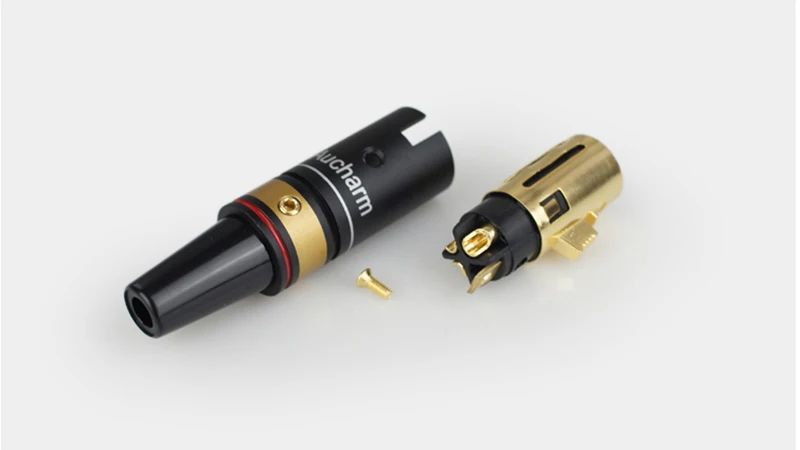Алюминиевый корпус позолоченный Аудио Адаптер XLR 3Pin мужской/женский аудио адаптер соединитель конвертер HIFI баланс кабель G1045