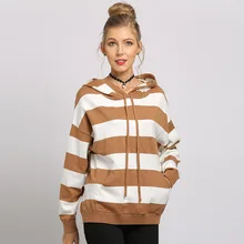 New Autumn Winter Women Pullovers Striped Hooded Long Sleeve Ladies Casual Loose Knitted Sweater Jumper Tops Ropa Mujer 2020