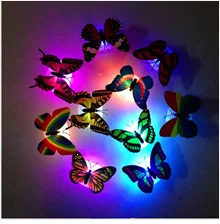 Набор 10 шт., настенные наклейки с бабочками, светодиодный светильник, настенные наклейки, 3D украшение дома, декор для гостиной, спальни, кухни