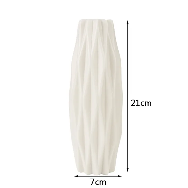 Modern Flower Vase White Pink Plastic Vase Flower Pot Basket Nordic Home Living Room Decoration Ornament Flower Arrangement white