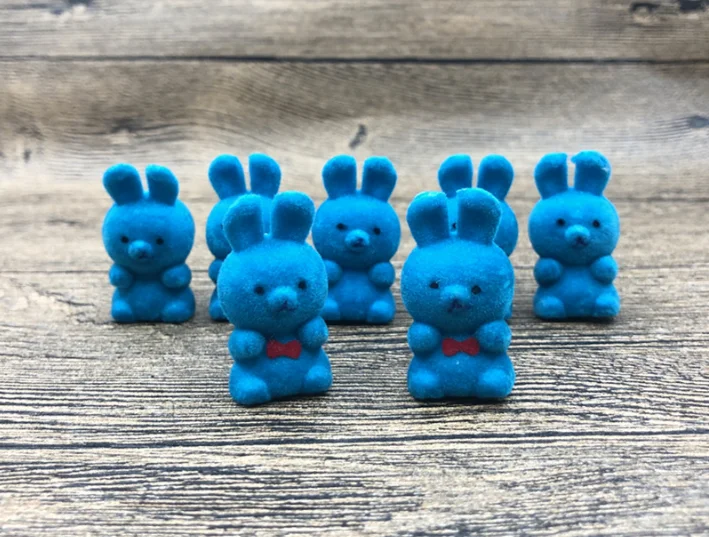 Королевский синий 20pcs/lot Lovely Cute Velvet Pink Bunny Toys Girls Toys Rabbit Birthday Gift Home Decoration Key Chains For Bags - Цвет: Королевский синий