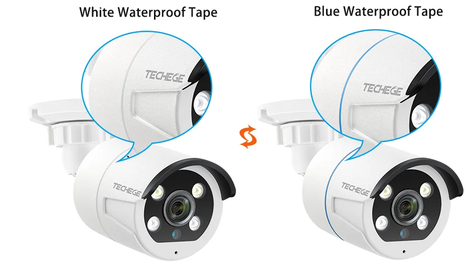 Techege HD 1080P POE ip-камера, двухсторонняя камера безопасности, AI ONVIF, обнаружение человека, открытая Водонепроницаемая камера видеонаблюдения для POE NVR