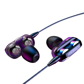 

New Wired Earphone Dual Drive Stereo In-Ear Earbuds 3.5mm High Bass Sport Headset For Samsung Huawei IN Stock!