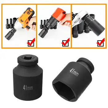 

Hex 6 Point 41mm Deep Impact Socket 1/2" Drive Spindle Axle Nut Socket Hub Axle Nut Auto Repair Wrench Tool Chrome Steel Socket