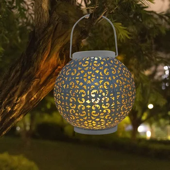 

Creative Hollow Ball Solar LED Lantern Light Classic Texture Delicate Design Practical Garden Yard Pathway Lighting Lamp