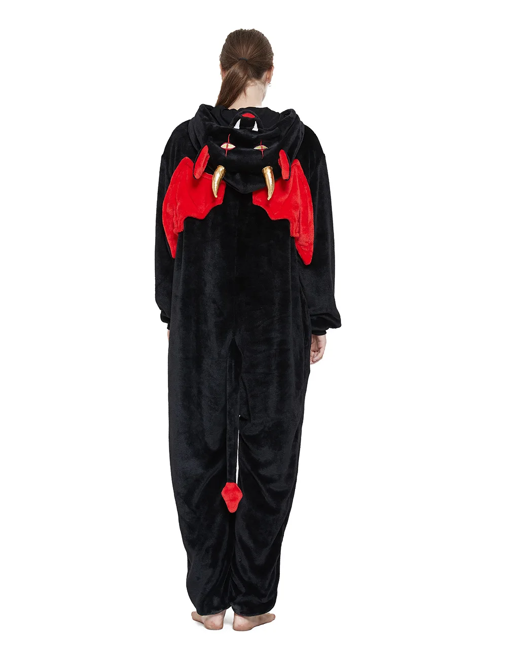 Adults Kigurumi Devil Onesies Pajama Flannel Winter Pyjamas Sleepwear Homewear Plus Size