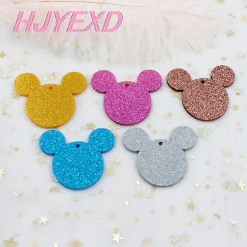 

30mm/38mm/50mm Acrylic Mouse Head Earrings Pink Blue Glitter Male Mouse Keychains Laser -AC1058