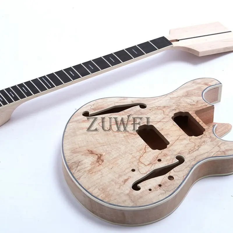Top Quality C-Languedoc Hollow body Electric Guitar Kits Spilted Maple