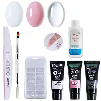 

8Pcs/set Nail Polish Polygel UV Gel Nail Builder Extension Kit Professional Home Manicure Nail Art Tools