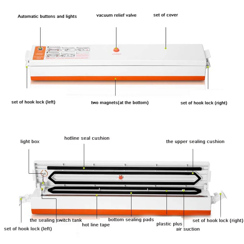 Бытовая техника кухонные инструменты вакуумная запайка для пищевых продуктов упаковочная машина, 10 пакетов бесплатно