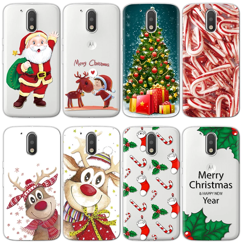 

Crutch Elk Christmas xmas gift Soft for Coque Motorola Moto C E4 E5 G3 G4 G5 G5S G6 G7 Z Z2 Z3 Z4 Plus Play Power One Case Cover