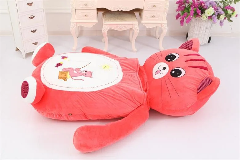 [Забавный] Очень милый спальный мешок с героями мультфильмов, мягкий коврик для кровати в виде лягушки, обезьяны, медведя, кошки, ковра, диван татами, плюшевая игрушка, детский подарок