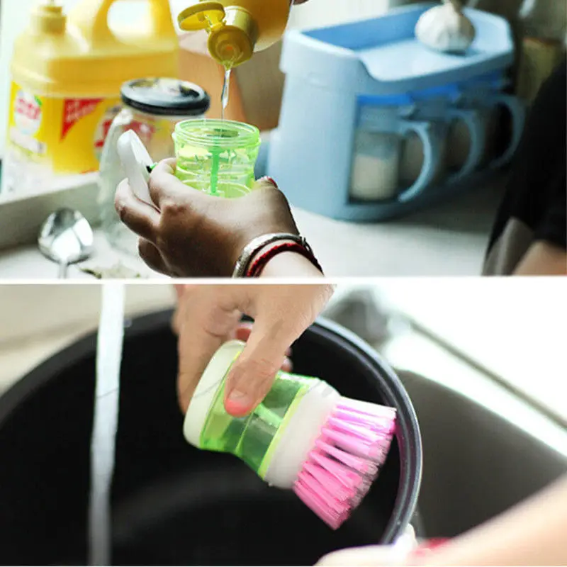 Инструмент щетка для мытья посуды пластиковая кухонной ладони очиститель горшка