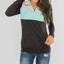 LOOZYKIT женские пуловеры на молнии Осенние повседневные полосатые спортивные рубашки поло с длинными рукавами кепки Топы тренировка в тренажерном зале