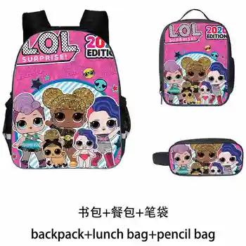 

3D LOL Surprise Dolls Prints Multifunction Backpack School Bags for Teenagers Girls 3pcs LOL Kids Schoolbags
