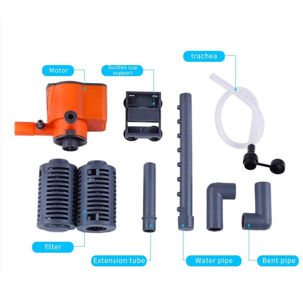 3 в 1 фильтр 3 Вт/5 Вт внутренний фильтр для аквариума кислородные погружные насосы губка для воды с распылителем от дождя увеличение воздуха для аквариума