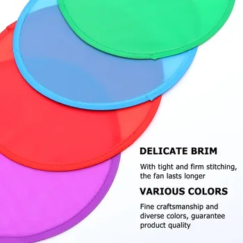 

50pcs Foldable Circular Fan Polyester Handheld Folding Flying Disc Summer Outdoor Activity Game Toy (Random Color)