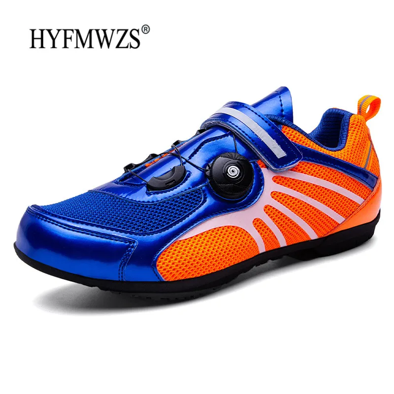 HYFMWZS, обувь для верховой езды, большие размеры 36-46, обувь для горного спорта, обувь для шоссейного велосипеда, нескользящая подошва, для мужчин и женщин, спортивная обувь для начинающих - Цвет: Blue