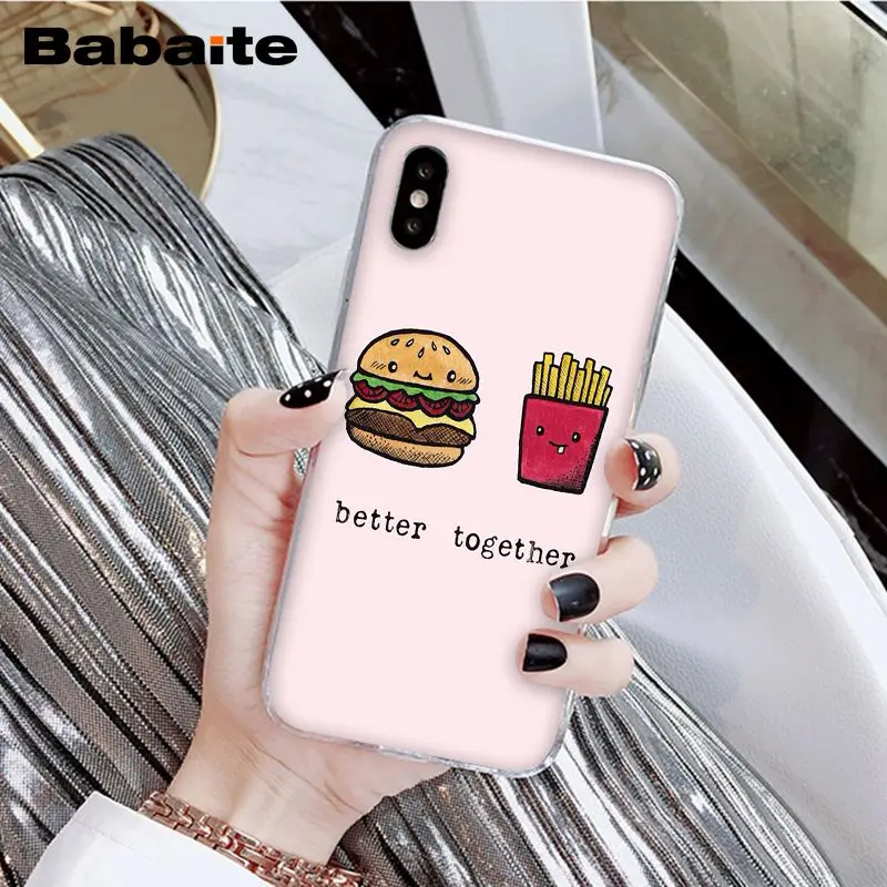 Babaite BFF лучшие друзья бургер и картофель фри еда роскошный высокий-протектор на конце чехол для iPhone X XS MAX 6 6S 7 7plus 8 8Plus 5 5S XR - Цвет: A16
