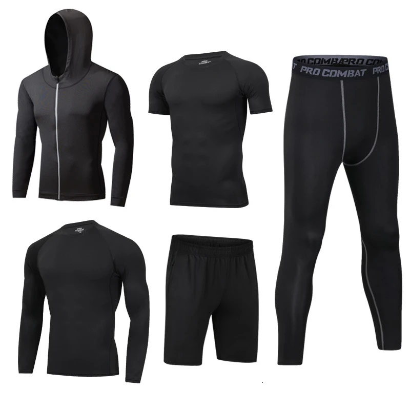 Men sportswear-5-8 Мужская спортивная одежда, Компрессионные спортивные костюмы, быстросохнущие комплекты для бега, одежда, спортивный костюм для бега, тренировок, тренажерного зала, фитнеса, спортивные костюмы, набор для бега - Цвет: Men sportswear-5-8