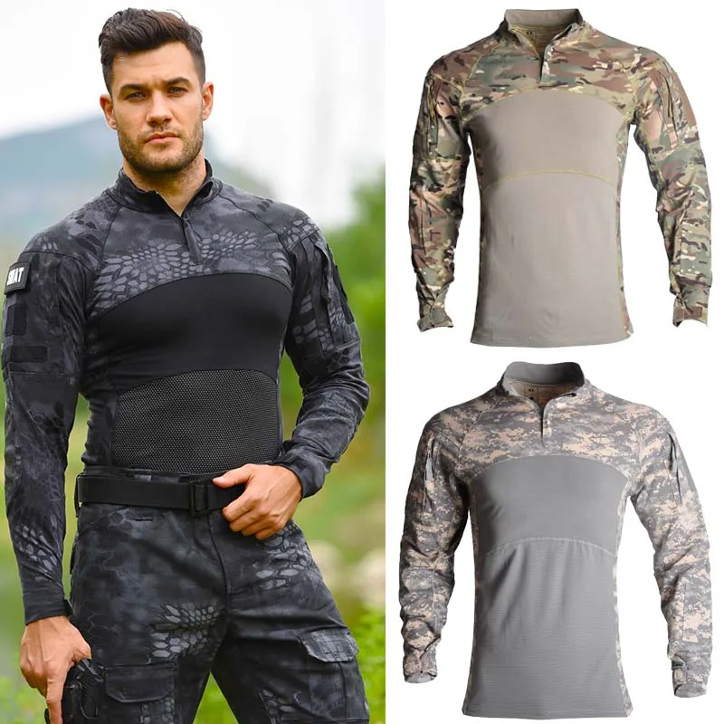 Outdoor Hiking Jacket+Shirts Soft Shell Outwear Windproof Windbreaker Military Shirt Tactical Fleece Jackets Hunting Clothes Set
