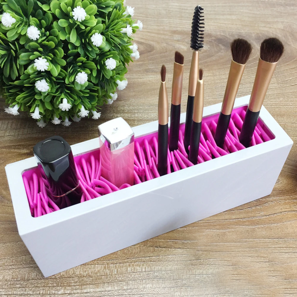 Makeup Organizer Display Holder Cosmetic Case Stands Travel Storage Drawer Large Capacity Silicone Brush Lipstick Desktop Insert