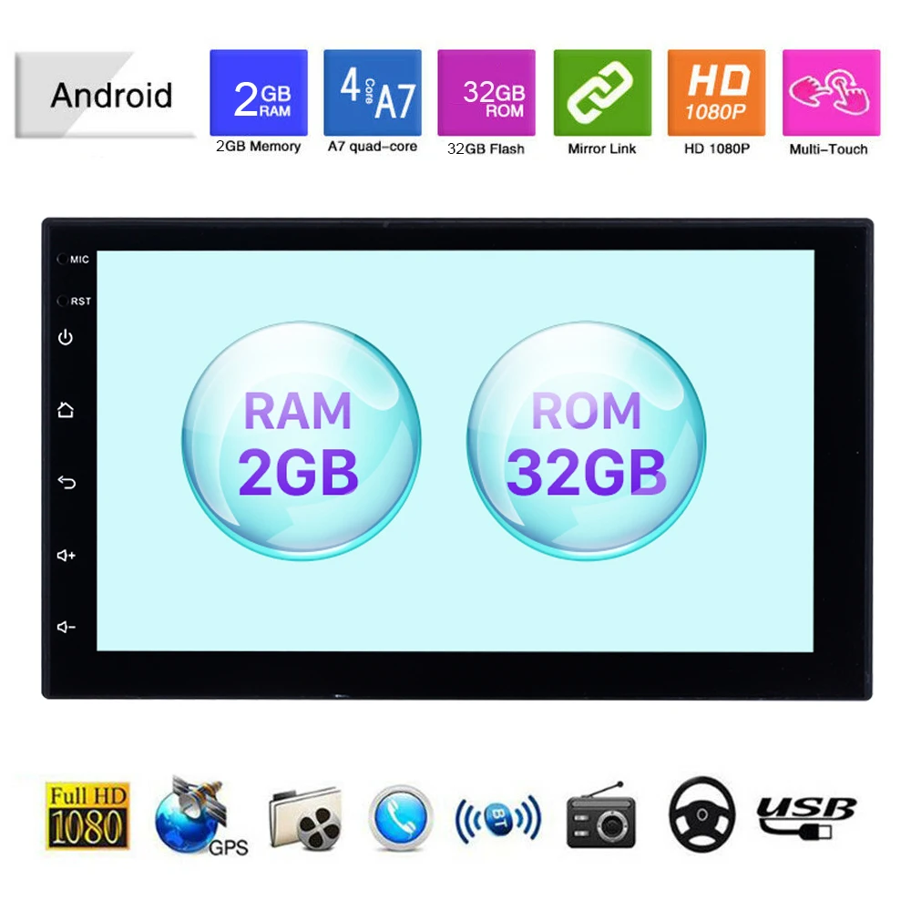 2Din Android 9 1 автомобильный радио мультимедиа Vedio плеер GPS навигация для VW Golf 7 Peugeot 307