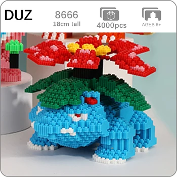 

DUZ 8666 Anime Venusaur Frog Pocket Animal 3D Model DIY Mini Blocks Bricks Building Toy for Children 18cm tall no Box