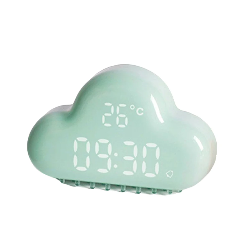 Облачный цифровой будильник сенсорное управление USB Перезаряжаемый звуковой контроль Электронный температурный календарь 3d умные часы