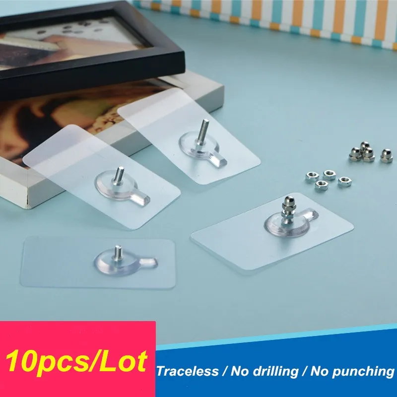 

10pcs/Lot Screw Stick Hook Strong Self Adhesive Door Wall Hangers Hooks Suction Heavy Load Rack Cup Sucker for Kitchen Bathroom