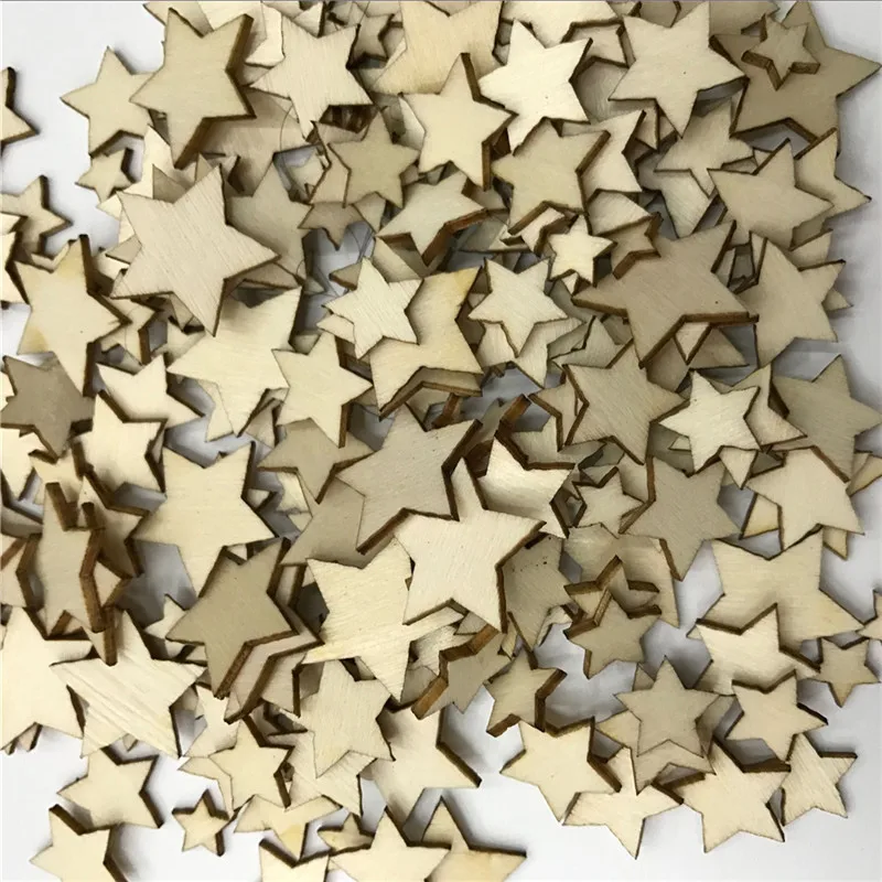 

1000PCS 10MM12MM15MM 20MM Wood Star DIY Christmas Scrapbooking Party DIY Decorations Chipboard Fashion Wooden Home Decor