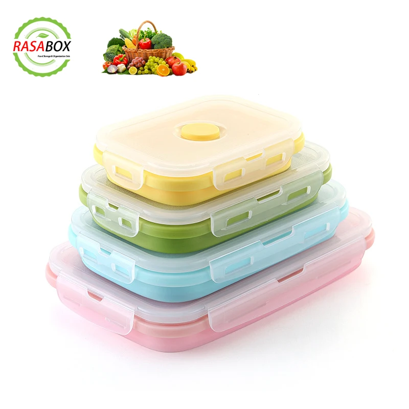 

RASABOX - Collapsible Silicone Bento Lunch Boxes Set Food Storage Container