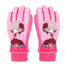 Для мальчиков/девочек снегоход зимние теплые лыжные перчатки спортивные Водонепроницаемый ветрозащитная зимняя рукавица регулируемые лыжные перчатки