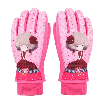 

Children Boys/Girls Snowmobile Winter Warm Ski Gloves Sports Waterproof Windproof Snow Mitten Adjustable Ski Gloves