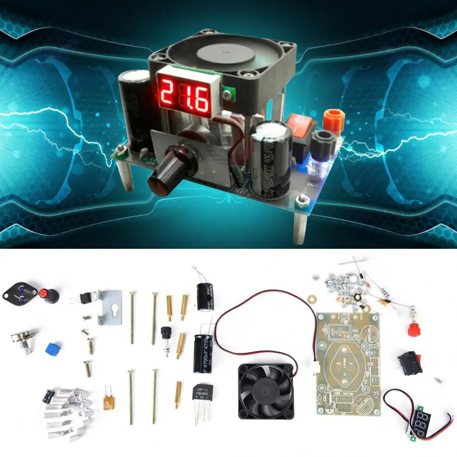 

voltage stabilizer DIY Kit LM338K Adjustable Voltage Stabilizer Module AC DC Voltage Step Down Power Supply Buck Kit 3A
