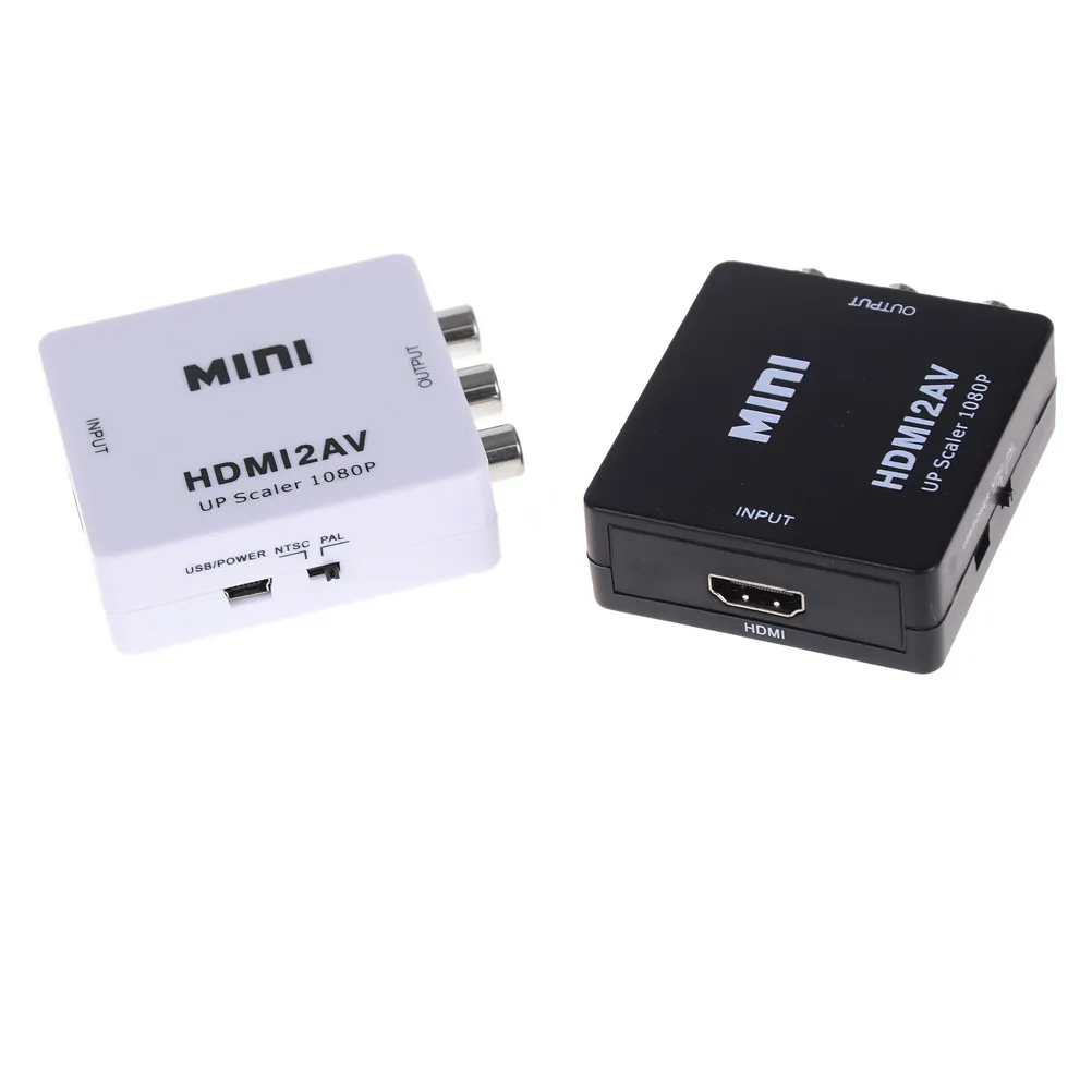 HDMI К AV адаптер Делителя Частоты HD видео конвертер коробка HDMI к RCA AV/CVSB L/R видео 1080P HDMI2AV Поддержка NTSC PAL