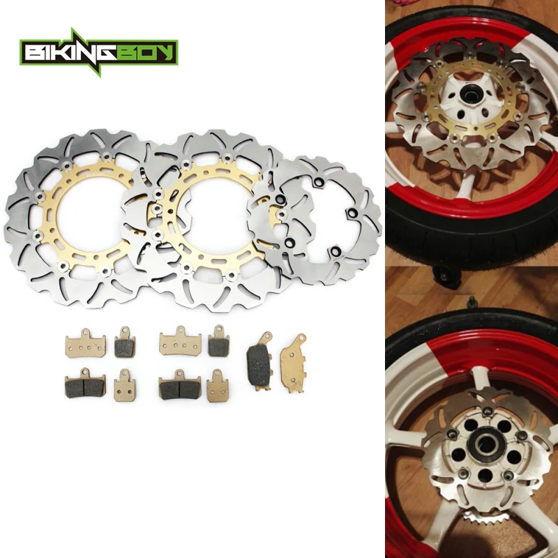 Front & Rear Brake Disc Rotors W/ Pads For Yamaha Rhino 700 4x4 (2008-2013) 3 thumbnail image