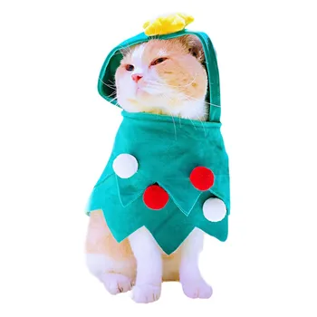 

French Bulldog Dog Clothes Winter Warm Dog Cat Coat Green Christmas Tree Cloak New Year Pug Chihuahua Dog Christmas Clothes &