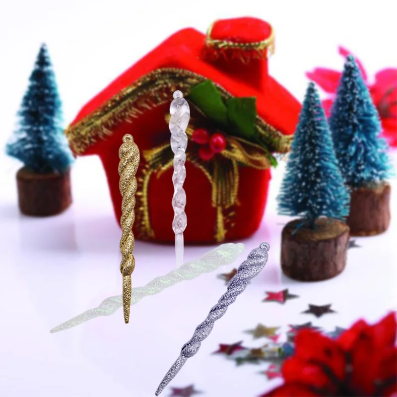 

Simulation Ice Xmas Tree Hanging Ornament Christams Prop For Winter Frozen Decor Christmas Tree Hanging Decoration Fake Icicle