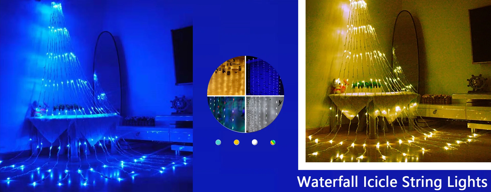 New Year 5m 16 5ft Led Curtain Icicle String Light 96led Droop 0 4m 0 5m 0 6m Fiary Garland For Christmas Home Indoor Decoration Led String Aliexpress
