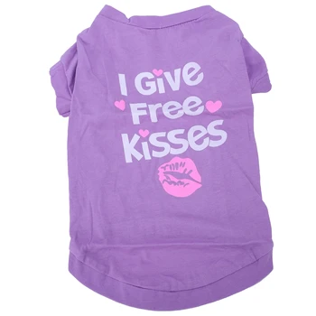 

Dog Cat T-Shirt Clothes Vest Tee Cotton Puppy Pet Apparel Costume Coat Jacket L Give Free Kisses
