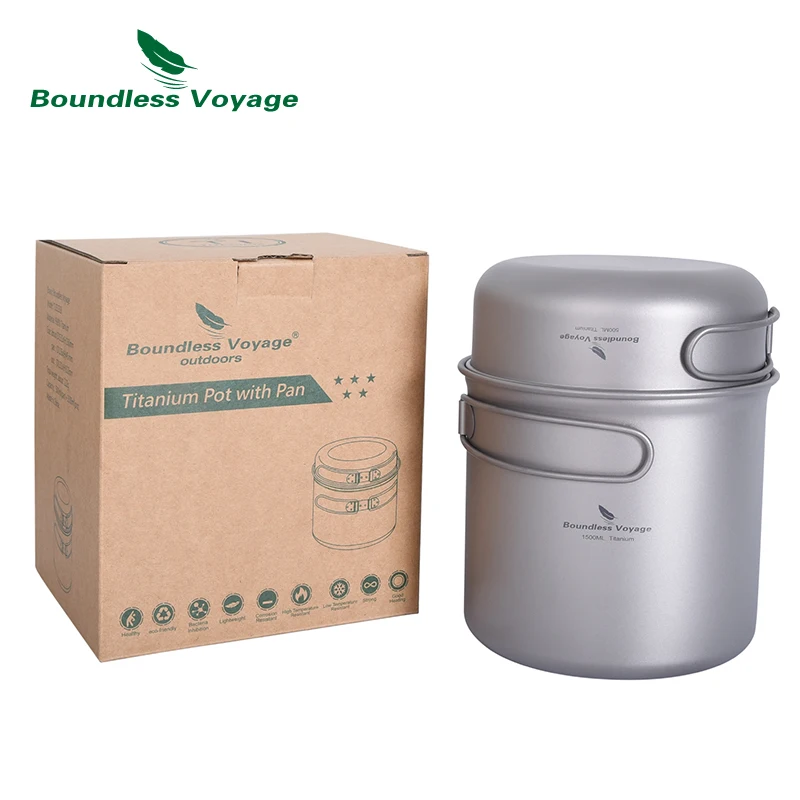 Camping Cookware Set Titanium Pot Pan Mug