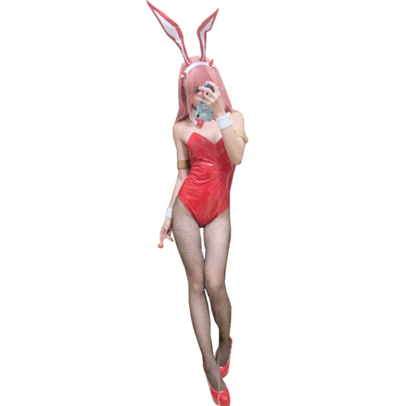 Halloween Anime Darling In The Franxx Code 002 Zero Two Bunny Girl Cosplay Costume Wig Sexy