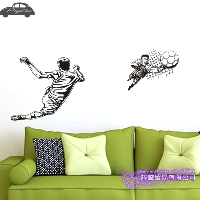 DCTAL Football Player Sticker Football Game Soccer Decal Helmets Kids Room Posters Vinyl Wall Decals F3