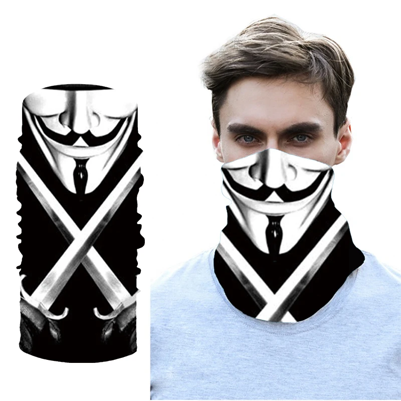 

Unisex 3D Seamless Balaclava Magic Scarf Neck Gaiter Ghost Skull Skeleton Joker Shield Headband Headwear Cycling Bandanas