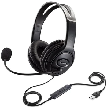 

Telephone Traffic Headset USB Wired Noise Cancelling Headset Gaming Computer Learning Headphone With Adjustable Microphone Volum