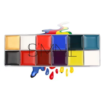 

12 Colors Face Painting Body Makeup Non Toxic Safe Water Paint Oil Christmas Halloween Party Tools