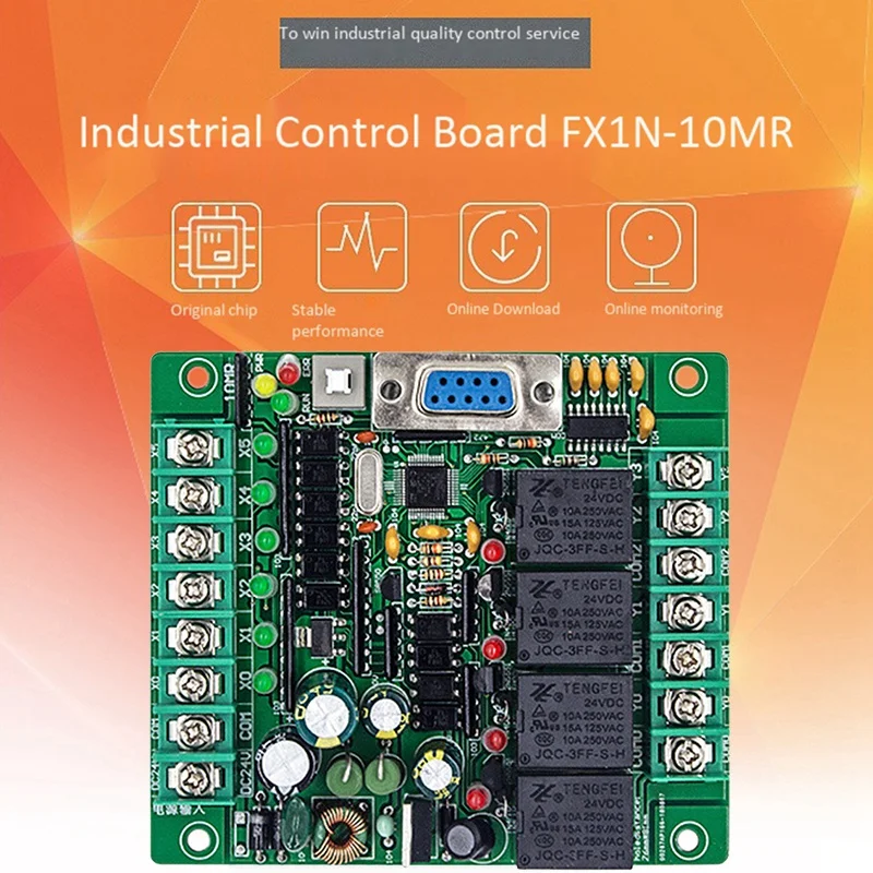 Программируемый контроллер логики ПЛК FX2N 10MR STM32 MCU 6 вход 4 выход AD 0-10 в контроллер двигателя DC 24 В автоматическое реле управления